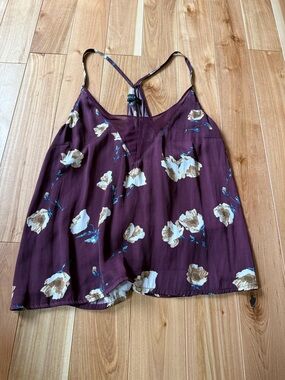 Kendall & Kylie Plum Floral V-Neck Spaghetti Strap Cami